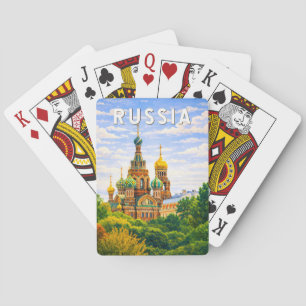 Ryssland Illustration Resa Konst Vintage Casinokort