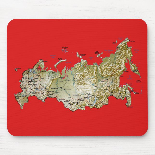 Ryssland karta Mousepad Musmatta (Framsidan)