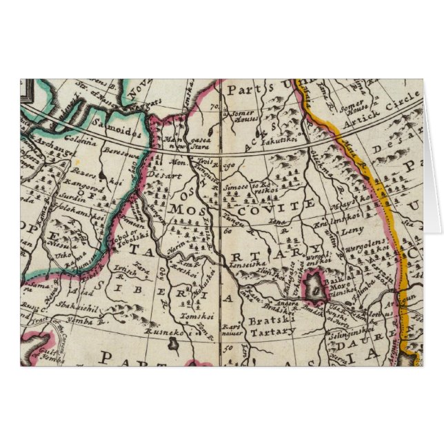 Ryssland, Kazakstan, Asien Hälsningskort (Framsidan Horizontal)