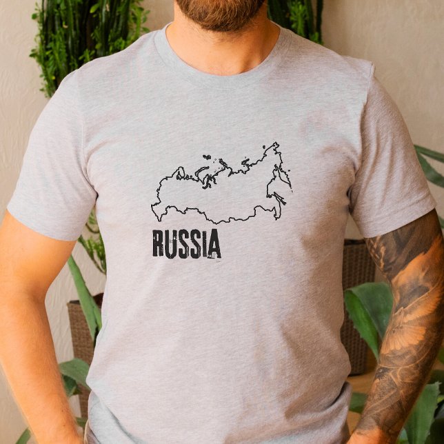 Ryssland Land Karta ryska Gräns T Shirt (Skapare uppladdad)