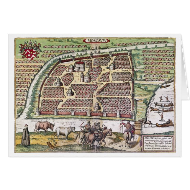RYSSLAND: MOSCOW 1591 HÄLSNINGSKORT (Framsidan Horizontal)