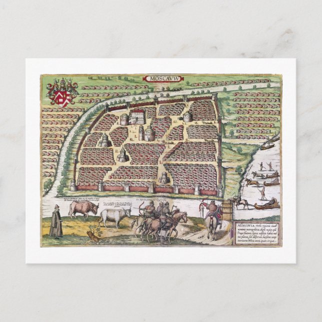 RYSSLAND: MOSCOW, 1591 VYKORT (Framsida)