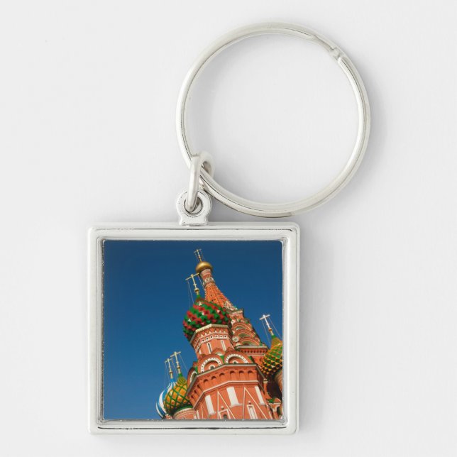 Ryssland, Moskva, Kreml, Vasilij Blessed Fyrkantig Silverfärgad Nyckelring (Framsidan)