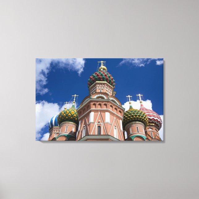Ryssland, Moskva, Röda torget. St. Basil's 2 Canvastryck (Framsida)