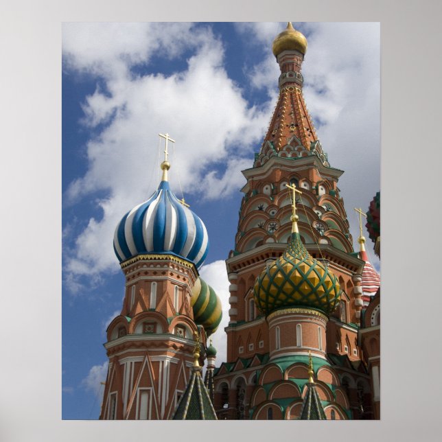 Ryssland, Moskva, Röda torget. St. Basils 4 Poster (Framsidan)