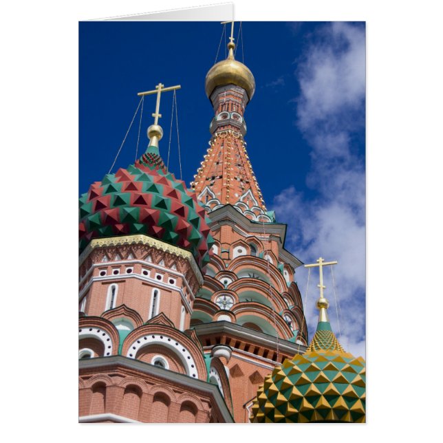 Ryssland, Moskva, Röda torget. St. Basils 5 Hälsningskort (Framsidan)