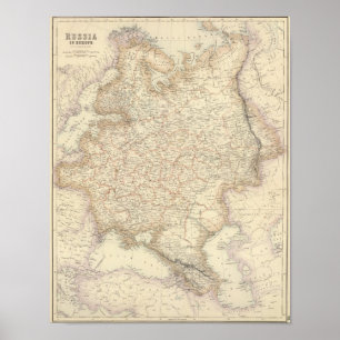Ryssland och Europa Poster
