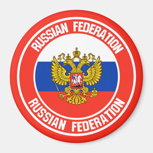 Ryssland Round Emblem Magnet (Framsidan)