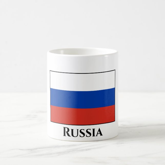 Ryssland (ryska) Flagga Kaffemugg (Center)