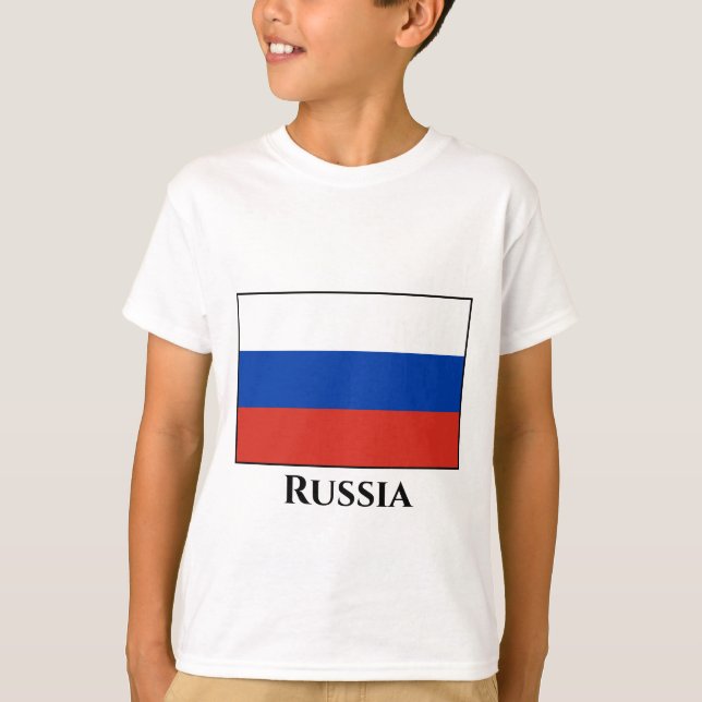 Ryssland (ryska) Flagga T Shirt (Framsida)