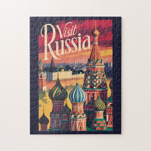 Ryssland S:t Basils Katedral Illustration Resa Pussel (Vertikal)