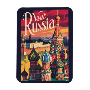 Ryssland S:ta Basilius-katedralen Illustration Res Magnet