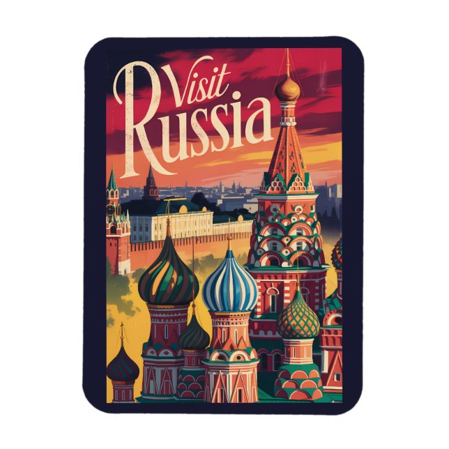 Ryssland S:ta Basilius-katedralen Illustration Res Magnet (Vertikal)