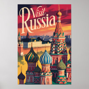 Ryssland S:ta Basilius-katedralen Illustration Res Poster
