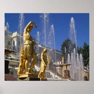 Ryssland, Sankt Petersburg, Golden-statyer i Poster