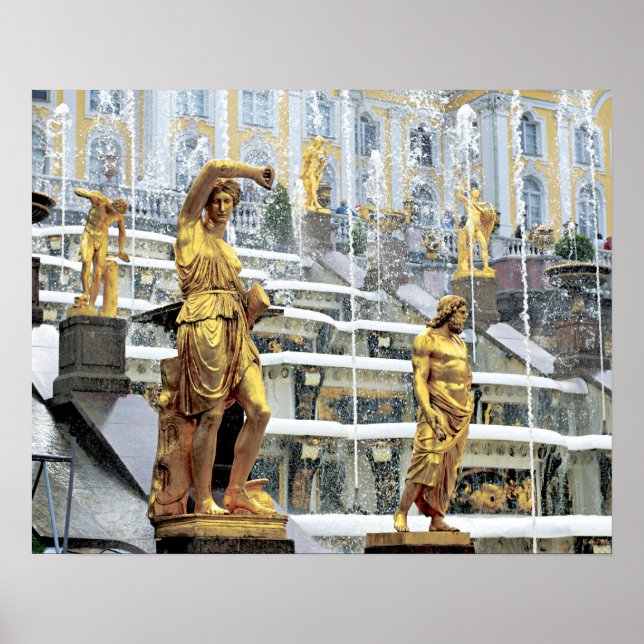 Ryssland, Sankt Petersburg, Peterhof, Samson och Poster (Framsidan)