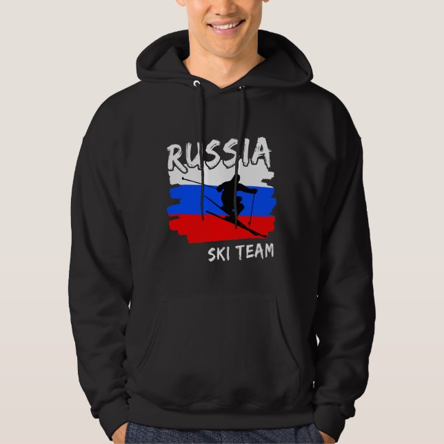 Ryssland Skidor Hoodie (Framsida)