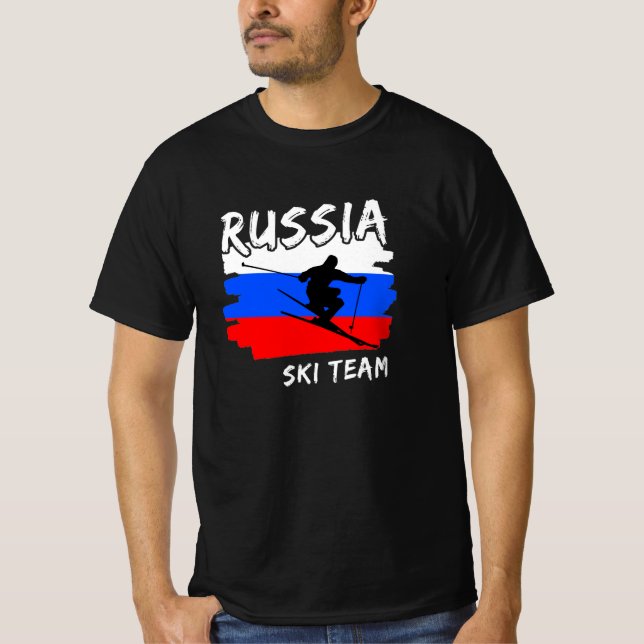 Ryssland skidtröja t shirt (Framsida)