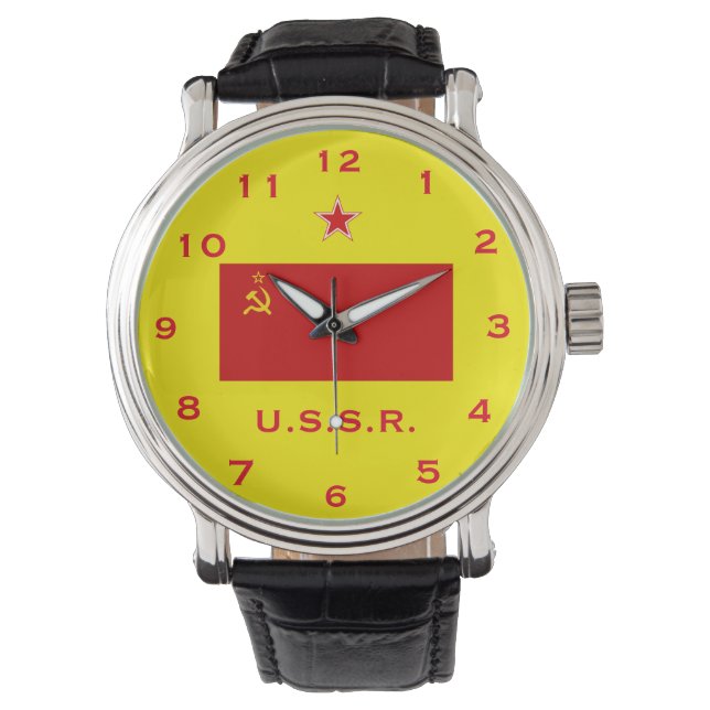 Ryssland (Sovjetunionen) Röda Flagga Wrist Watch Armbandsur (Framsida)
