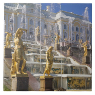 Ryssland, St. Petersburg, Den stora kaskaden, Kakelplatta