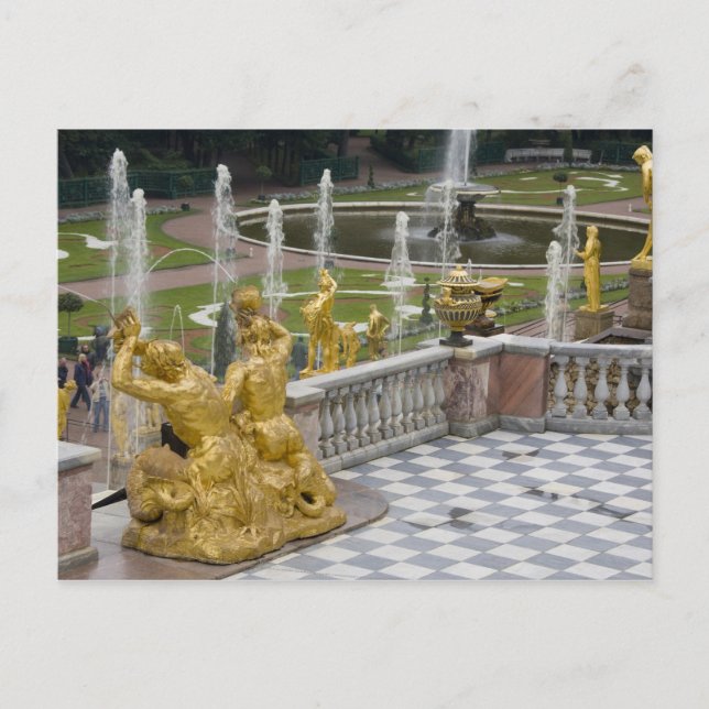 Ryssland, St. Petersburg, Peterhoff (även kallat 2 Vykort (Framsida)