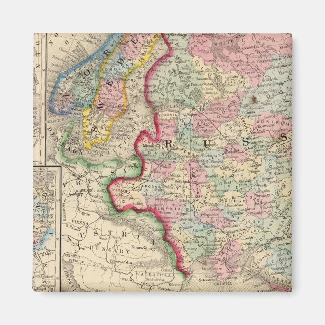 Ryssland, Sverige, Norge Karta av Mitchell Magnet (Framsidan)