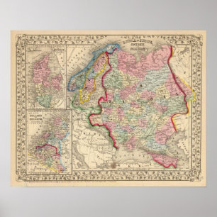 Ryssland, Sverige, Norge Karta av Mitchell Poster