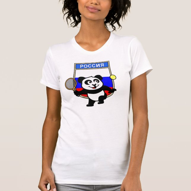 Ryssland Tennis Panda Tee Shirt (Framsida)