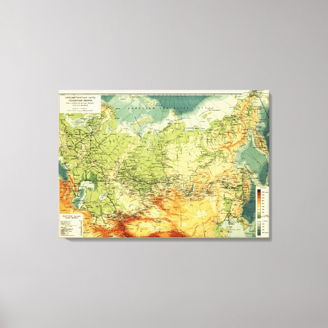 RysslandPanoramisk kartaRyssland Canvastryck (Framsida)