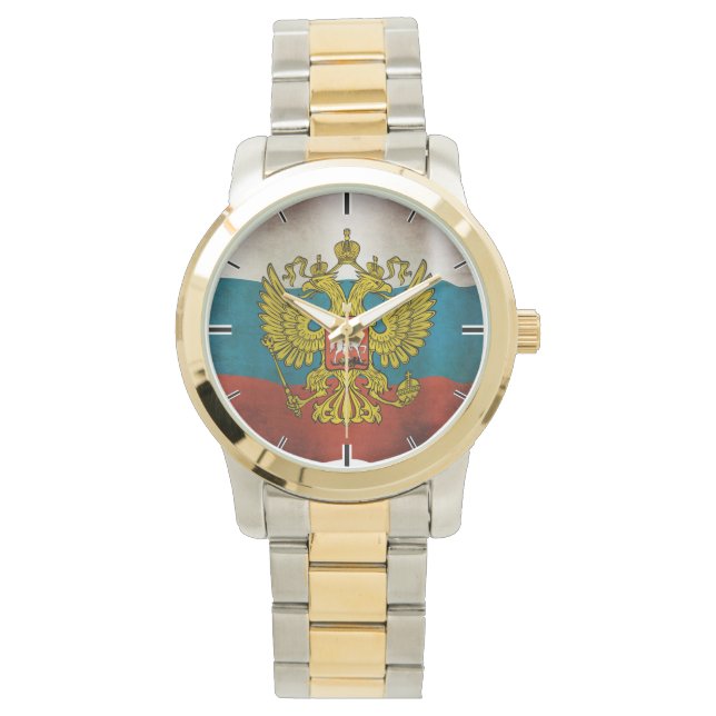 Rysslands flagga armbandsur (Framsida)