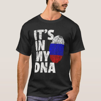 Rysslands Flagga I MIN DNA-julgåva T Shirt