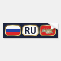 Rysslands Flagga Karta-kod Bumper Sticker