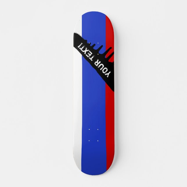 Rysslands flagga mini skateboard bräda 18,5 cm (Framsida)