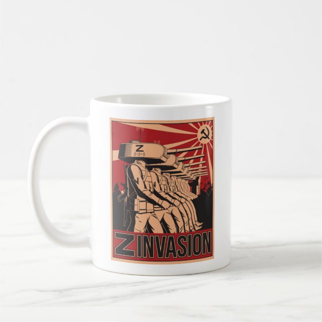 Rysslands invasion av Ukraina 2022 Kaffemugg (Vänster)
