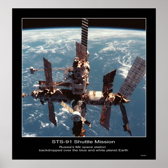 Rysslands Mir Space Station över Pl.. Poster (Framsidan)