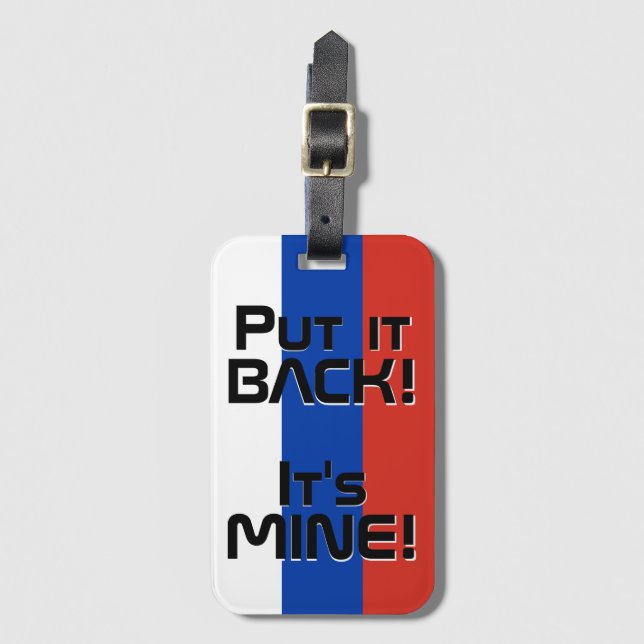 Rysslands nationella Flagga Funny Patriotic Bagagebricka (Framsida vertikal)