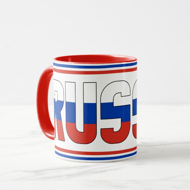 Rysslands nationella Flagga Patriotic Coffe Mugg (Framsida vänster)