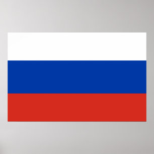 Rysslands nationella Flagga Poster