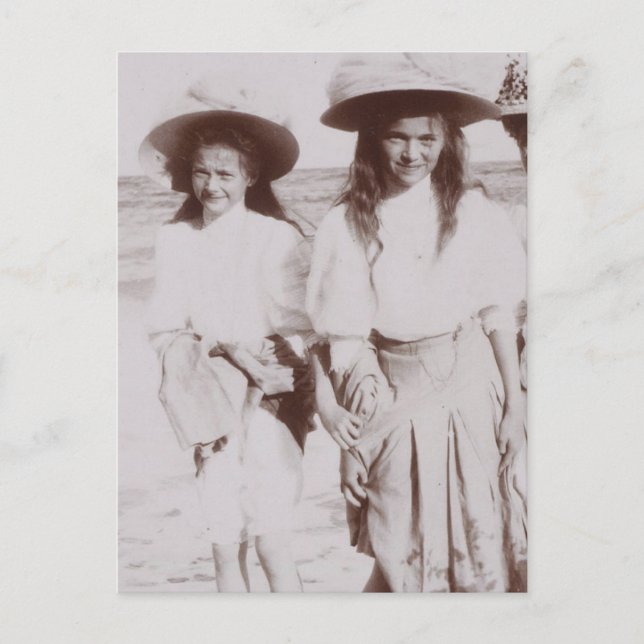 Rysslands storhertigdömen, Olga & Tatiana Romanov Vykort (Framsida)