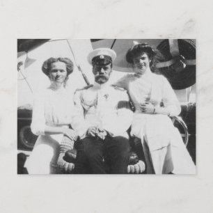Rysslands tsar med Olga och Tatiana Romanov Vykort
