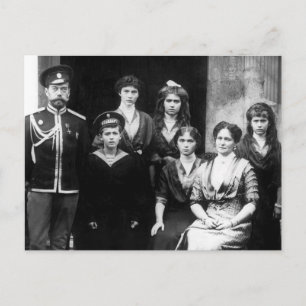 Rysslands tsar och tsarina med barn OTMA-A Vykort