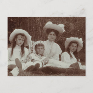 Rysslands tsarina, Maria, Anastasia och Alexis Vykort