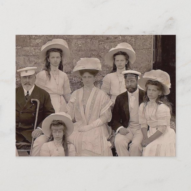 Rysslands tsarina med OTMA och royalen England Vykort (Framsida)