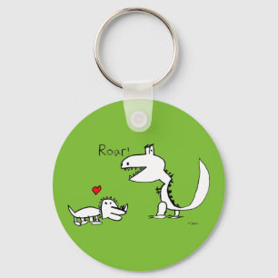 Ryta Dino, röd hjärta, din sakkunnig Nyckelring