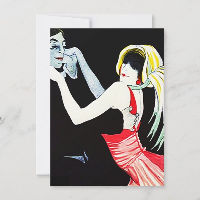 Ryta inbjudan för klaff för Twentiesgangsterparty (Framsida)