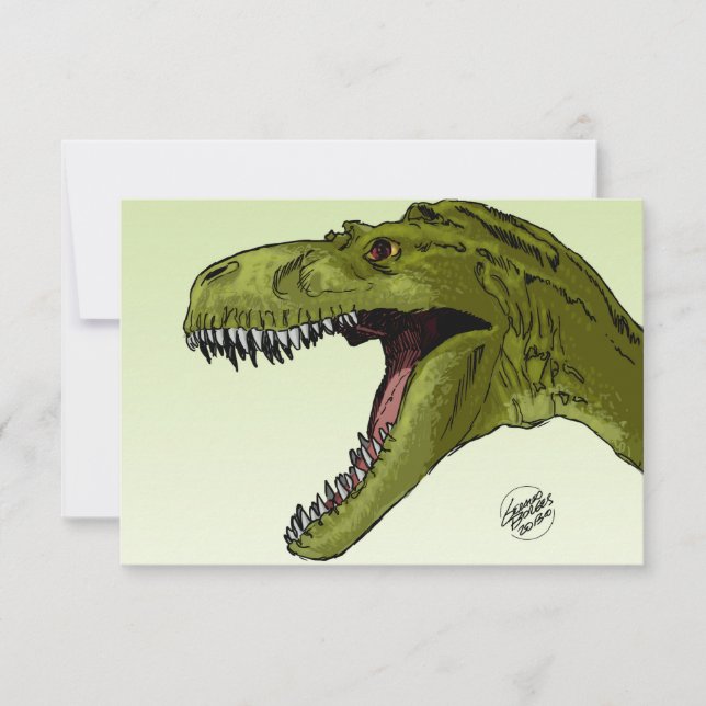 Ryta T-Rex Dinosaur av Geraldo Borges Inbjudningar (Framsida)
