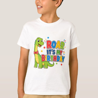 Ryter Det Är Min Födelsedag Söt Dinosaurie Barn T- T Shirt
