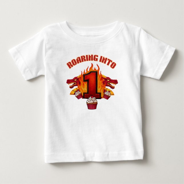   Ryter in i 1-draken Födelsedags T-Shirt (Framsida)