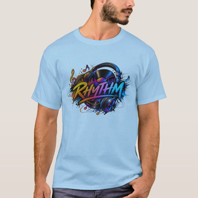 Rytm – Abstrakt Geometrisk Modern Konst T Shirt (Framsida)