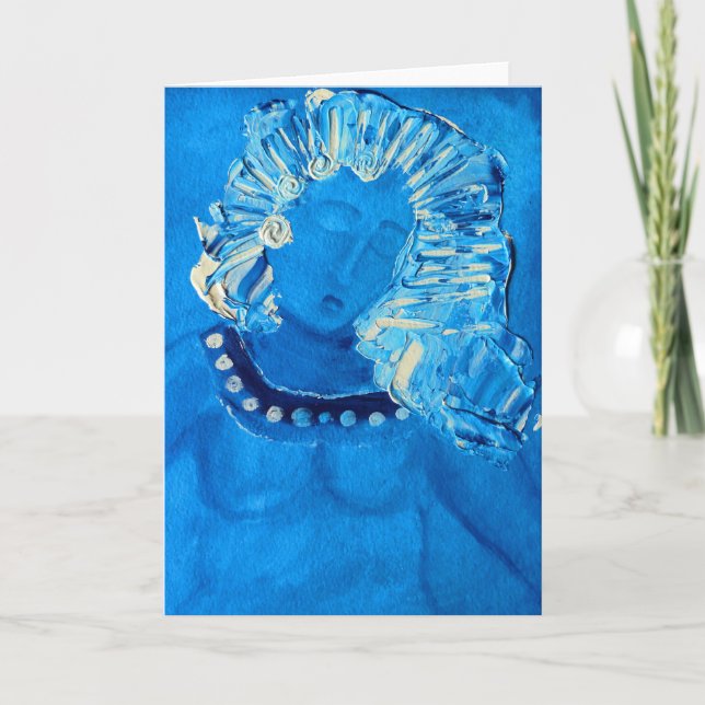 rytm för blått hälsningskort kort (Framsida)